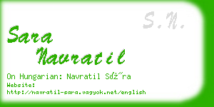 sara navratil business card